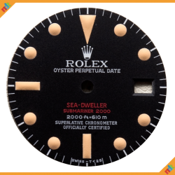 Rolex Dial Double Red Sea-Dweller Ref 1665 Patina Lume